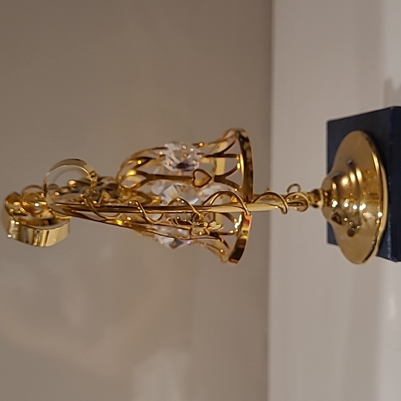 24k gold plated crystal temptation Christmas Ornament bell 5.5" - Picture 5 of 10